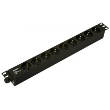 Блок розеток горизонтальный черн Hyperline (SHE19-9SH-CB)